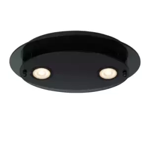Image of Okno Modern Flush Ceiling Light - 2xGU10 - Black