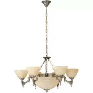 Image of Eglo Marbella - 9 Light Traditional Multi Arm Ceiling Pendant Light Bronzed, E14