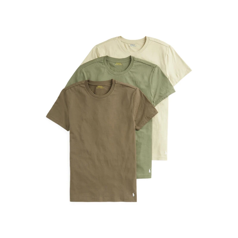 Image of Polo Ralph Lauren Pack of 3 Crew Neck Shirts Green Men S;M