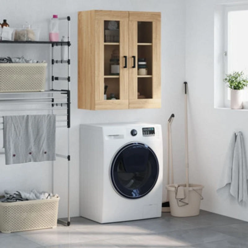 Image of Vidaxl Wall Mounted Cabinet Sonoma Oak 69.5X34X90 Cm