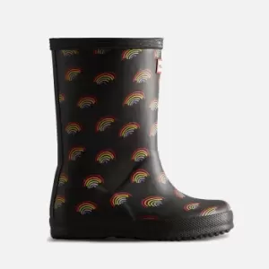 Image of Hunter Classic Rainbow-Print Rubber Wellington Boots - UK 11 Kids