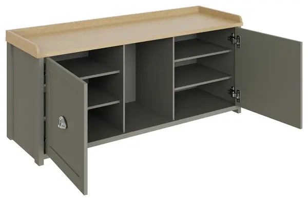 image of GFW GFW Lancaster 2 Door Shoe Storage Bench - Grey