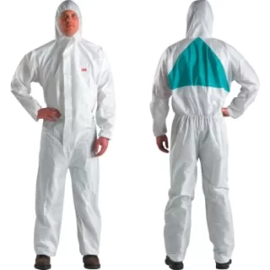 Image of 4520CL Protective White/Green Coveralls CE Type 5/6 (L)