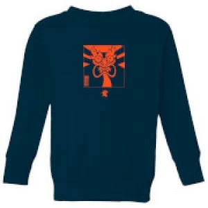 image of Samurai Jack Aku Kanji Kids Sweatshirt - Navy - 11-12 Years