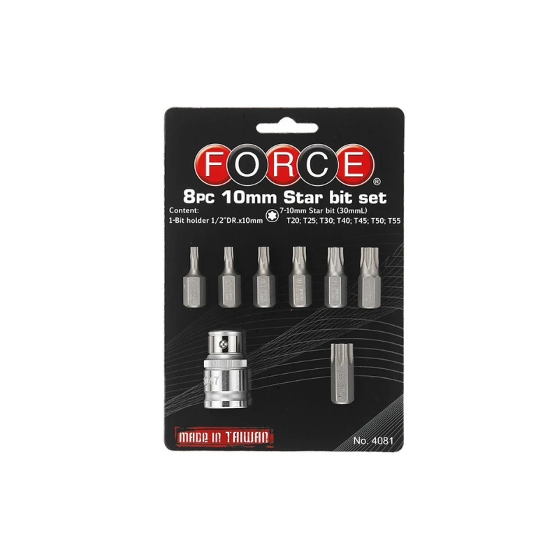 Image of FORCE 4081 Screwdriver Bit Set Number of tools: 8, Display (box) Screwdriver Bit Set (6625)