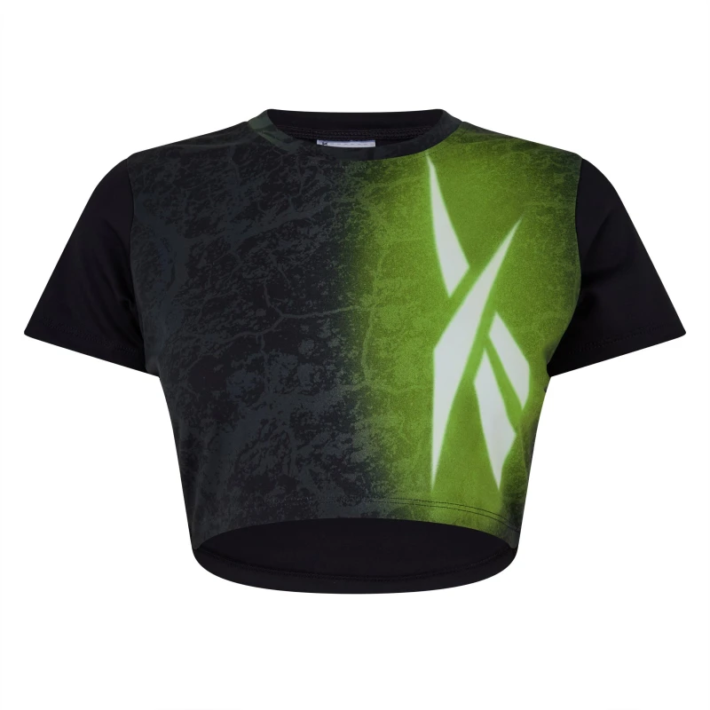 Image of Reebok Cropped T-Shirt Womens - Black S