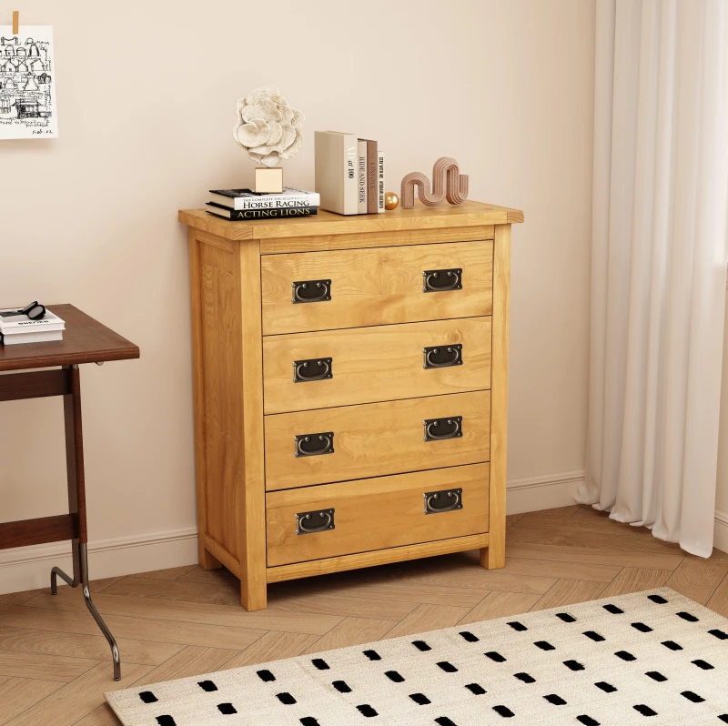 Image of Cabinet Bits Lugo 4 Drawer Chest Of Drawers Bras Drop Handle