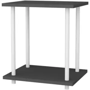 Image of Decorotika - Bristol Side Table Coffee Table for Living Room and Office - White and Anthtracite - white antrasit