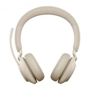 image of Jabra Evolve2 65 MS Stereo Headset Head-band Beige Bluetooth