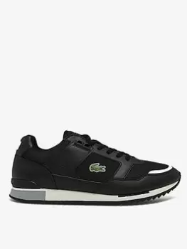 image of Lacoste Mens Partner Piste Synthetic and Textile Trainers Size 12 UK Black & Grey