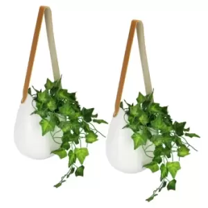 Image of Ceramic Hanging Wall Planters - Set of 2 M&W