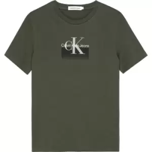 Image of Calvin Klein Jeans Gradient Logo T-Shirt - Green