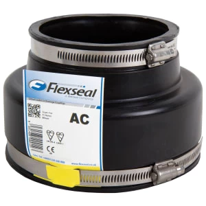 image of Flexseal 110-121mm Clay To PVCu Drain Adaptor - Black