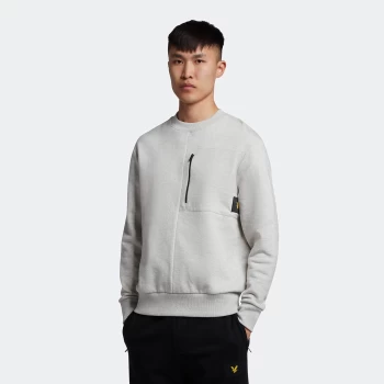 image of Mens Casuals Pocket Sweatshirt - Marble White - L