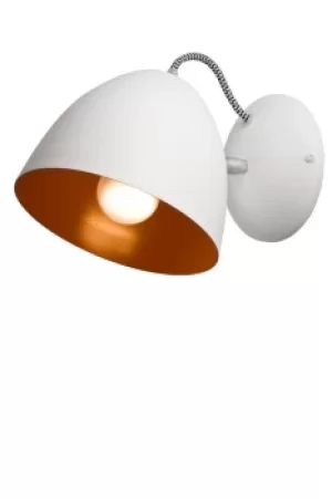 Image of Livia Dome Wall Light White, 1x E27