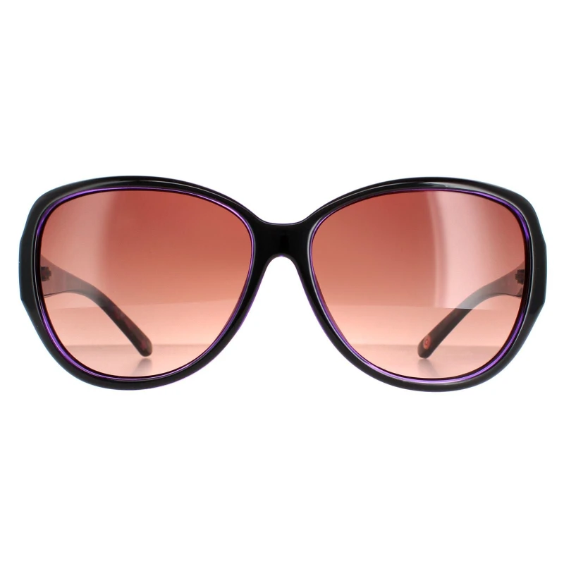 Image of Ted Baker Oval Black Purple Brown Gradient TB1394 Shay Black