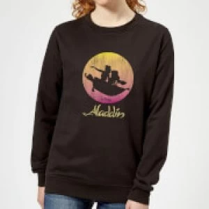 Image of Disney Aladdin Flying Sunset Womens Sweatshirt - Black - M