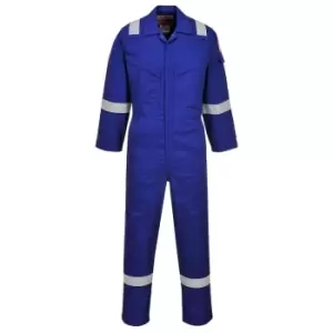 image of Biz Flame Mens Flame Resistant Super Lightweight Antistatic Coverall Royal Blue Extra Large 32"