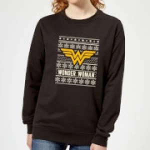 Image of DC Wonder Woman Womens Christmas Sweatshirt - Black - XXL