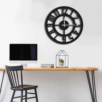 image of MTS - 004 Black Decorative Metal Wall Clock