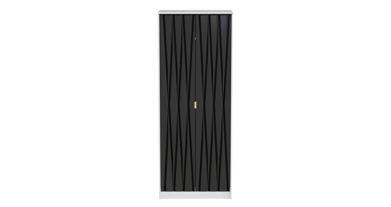 Image of Dallas 2 Door Wardrobe In Deep Black & White (Ready Assembled)
