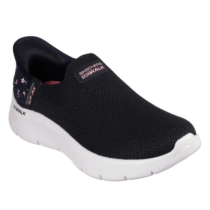 Image of Skechers Womens Go Walk Flex Sunset Rose Slip-On Runners Blk/Pink Floral female 4 (37)