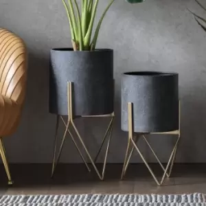 Image of Gallery Interiors Hoven Metal Planter Small