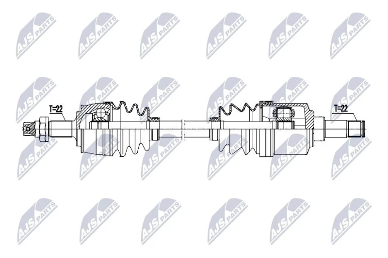 Image of NTY NPW-FT-104 Drive shaft Manual Transmission, Front Axle Left Drive Shaft (13)