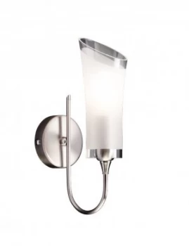 image of Wickes Lian Brushed Chrome Wall Light - E14