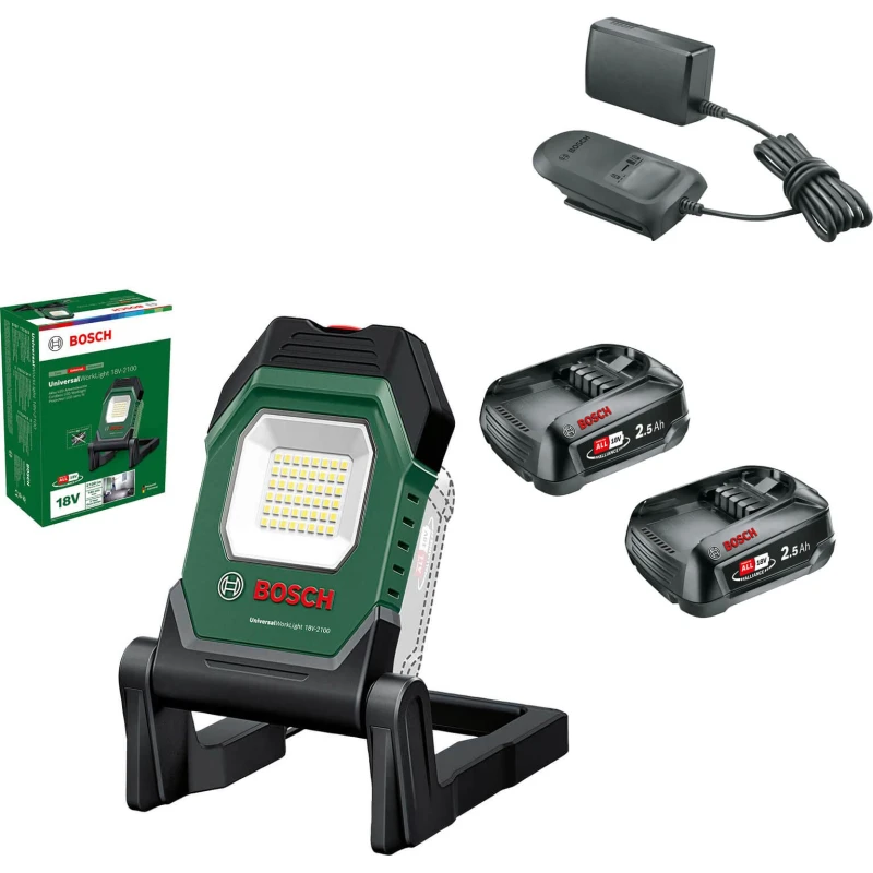 Image of Bosch UNIVERSALWORKLIGHT 18V-2100 P4A 18v Cordless LED Work Light UNIVERSALWORKLIGHT 18V-2100 Batteries: 2 x 2.5ah Li-ion