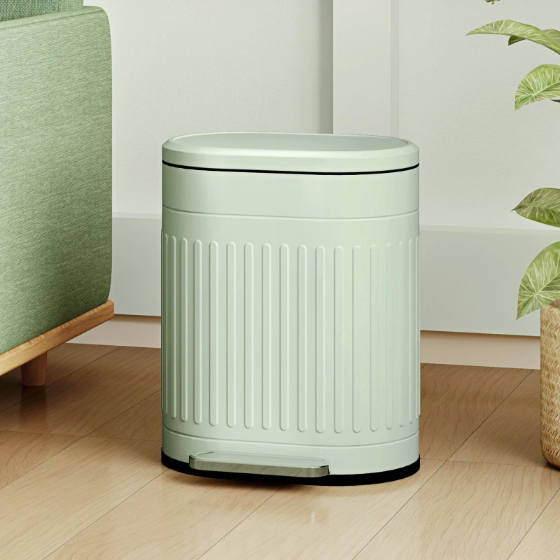Image of HOMCOM 20L Pedal Bin, Metal Kitchen Bin with Soft-close Lid, Light Green 851-032V00GN