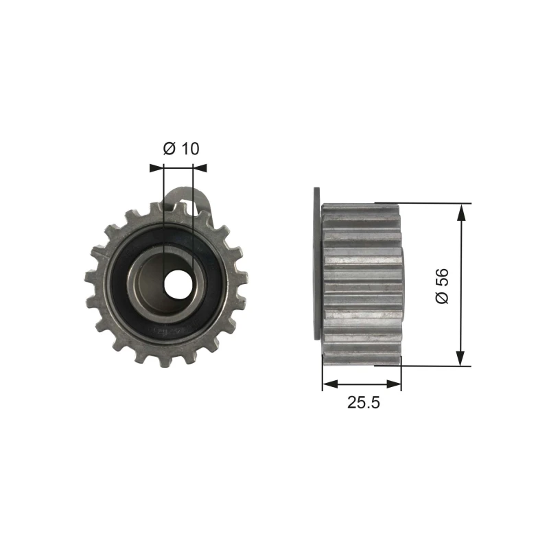 Image of GATES Timing belt tensioner pulley GATES T42073