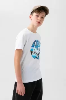 Image of HYPE BOYS White LIGHTNING BARBWIRE CIRCLE T-SHIRT