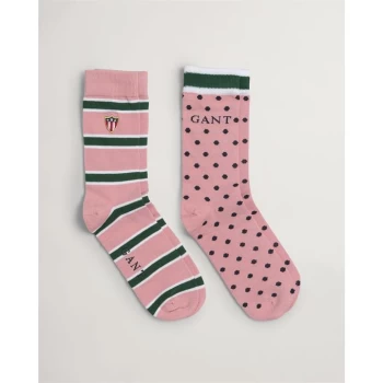 image of Gant 2 Pack Socks Womens - SUMMER ROSE 659