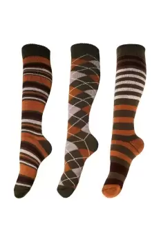 Image of Patterned Wellington Boot Socks (3 Pairs)