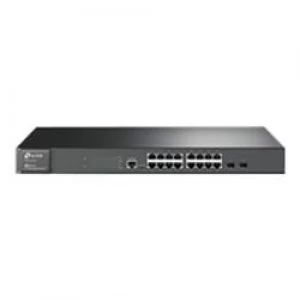 image of TP LINK JetStream T2600G-18TS Switch - Managed - 16x 10/100/1000 + 2 x combo Gigabit SFP