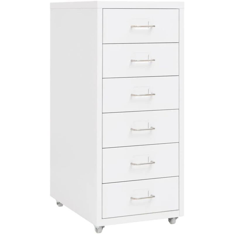 Image of VIDAXL Mobile File Cabinet White 28x41x69cm Metal Vidaxl 8720286588284