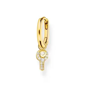 Image of THOMAS SABO Gold Plated Key Single Hoop Earring