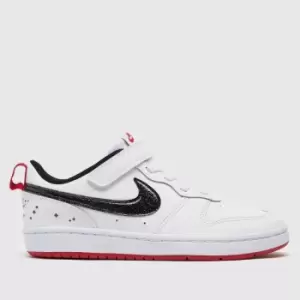 Image of Nike White & Black Court Borough Low 2 Girls Junior Trainers