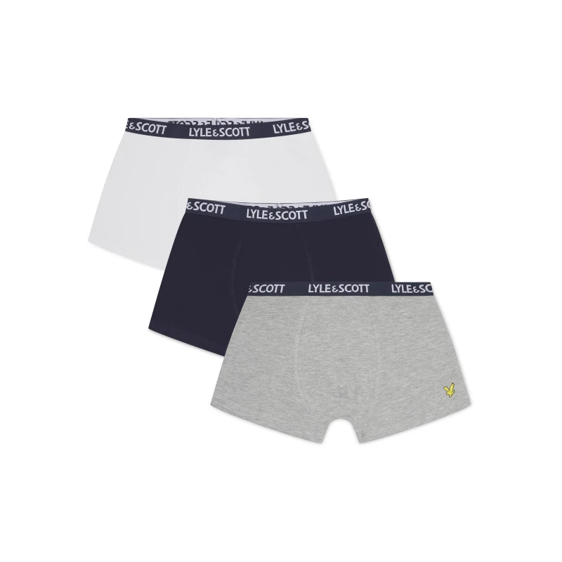 Image of Lyle and Scott Kids 3 Pack Core Trunks Nvy/Gry/Wht male 8-10Y