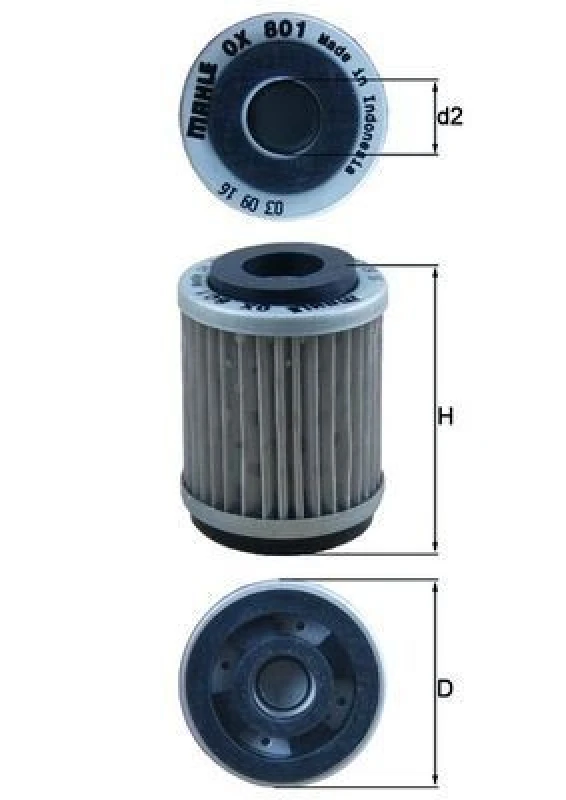 Image of Oil filter MAHLE OX 801