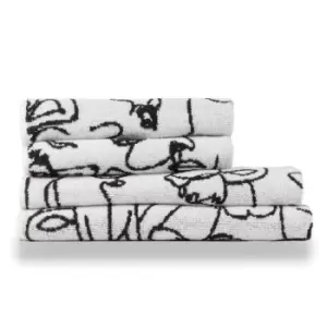 image of Set of 4 Furn. Kindred Towels Black