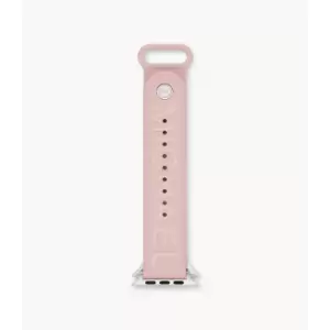Image of Michael Kors Mens Blush Logo Rubber Band For Apple Watch, 42Mm/44Mm/45Mm - Pink