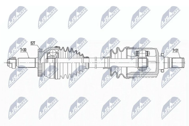 Image of NTY NPW-HY-561 Drive shaft Front Axle Left Drive Shaft (13)