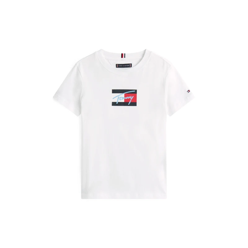 Image of Tommy Hilfiger Kids Script T-Shirt White YBR male 10Y