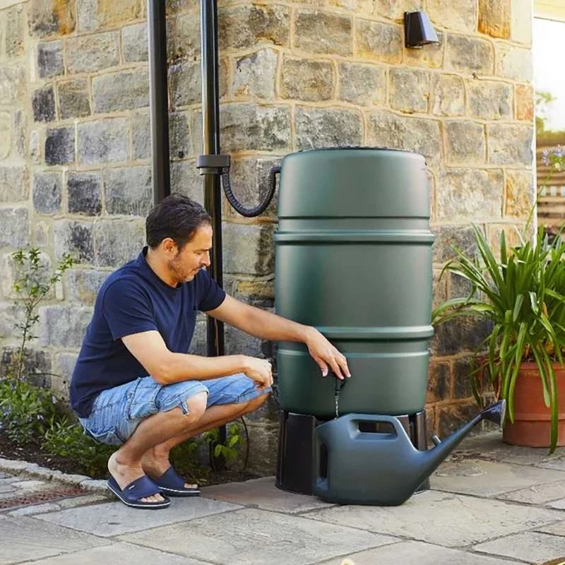 Image of Straight Harcostar 227L Water Butt with Stand and Diverter HS227WBKIT