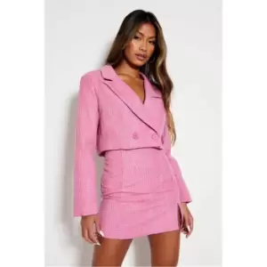 image of I Saw It First Petite Boucle Knotch Front Mini Skirt - Pink