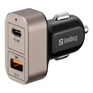 Image of Sandberg Bilstromsadapter 24Watt Automobil cigarettænder