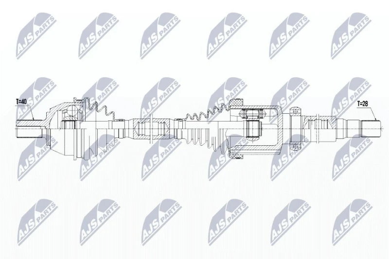 Image of NTY NPW-FR-080 Drive shaft Front Axle Right Drive Shaft (13)