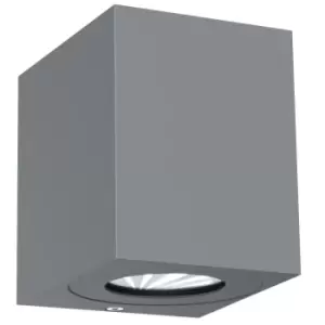 Image of Canto kubi LED Dimmable Outdoor Up Down Wall Lamp Grey, IP44, 2700K